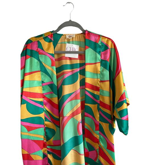If She Loves Women's Small Multicolor Secret Garden Lightweight Kimono - Picture 5 of 15